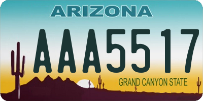 AZ license plate AAA5517