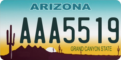 AZ license plate AAA5519