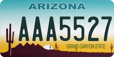 AZ license plate AAA5527