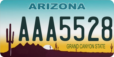 AZ license plate AAA5528