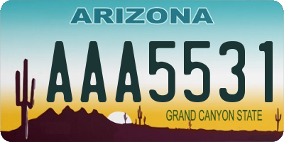 AZ license plate AAA5531