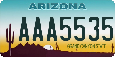 AZ license plate AAA5535