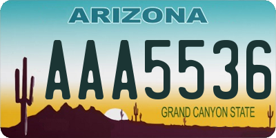 AZ license plate AAA5536