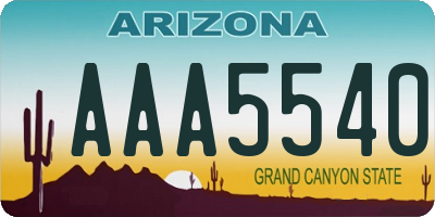 AZ license plate AAA5540