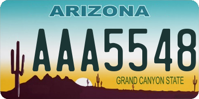 AZ license plate AAA5548