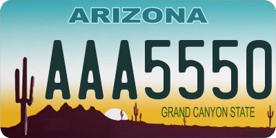 AZ license plate AAA5550