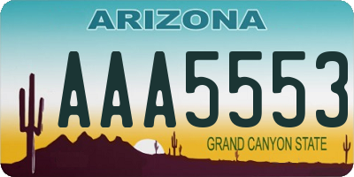 AZ license plate AAA5553