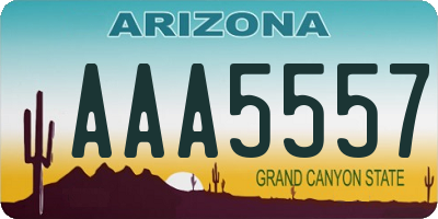 AZ license plate AAA5557