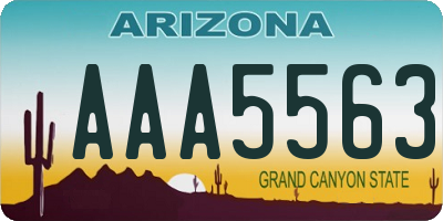 AZ license plate AAA5563