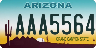 AZ license plate AAA5564