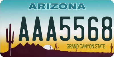 AZ license plate AAA5568