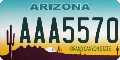 AZ license plate AAA5570