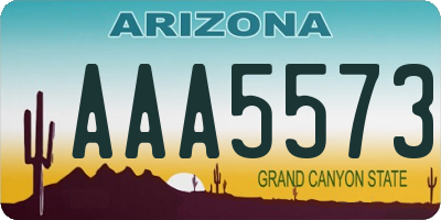 AZ license plate AAA5573