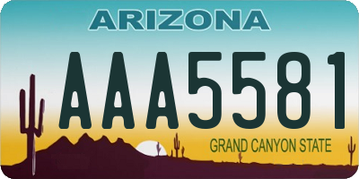 AZ license plate AAA5581