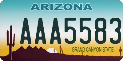 AZ license plate AAA5583