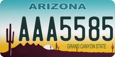 AZ license plate AAA5585