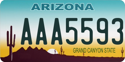 AZ license plate AAA5593