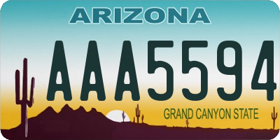 AZ license plate AAA5594