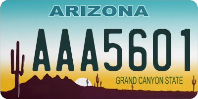 AZ license plate AAA5601