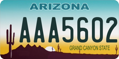 AZ license plate AAA5602