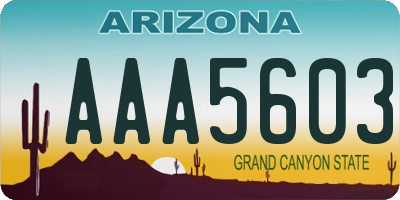 AZ license plate AAA5603