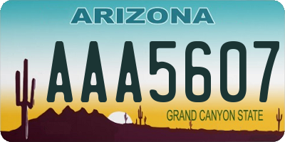 AZ license plate AAA5607