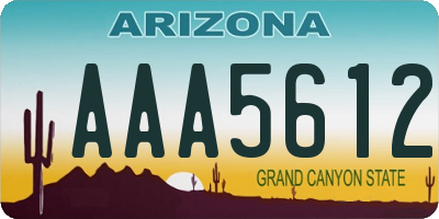 AZ license plate AAA5612