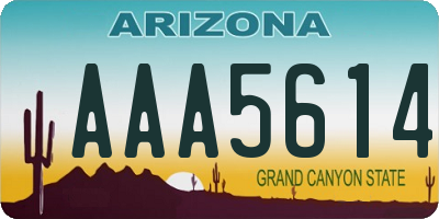 AZ license plate AAA5614