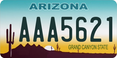 AZ license plate AAA5621