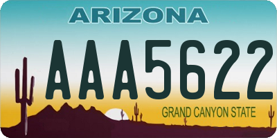 AZ license plate AAA5622