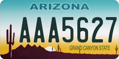 AZ license plate AAA5627