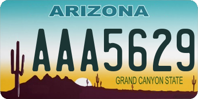 AZ license plate AAA5629