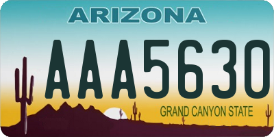 AZ license plate AAA5630