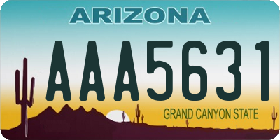 AZ license plate AAA5631