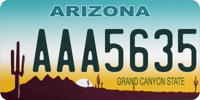 AZ license plate AAA5635