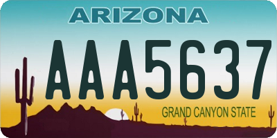 AZ license plate AAA5637