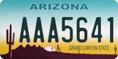 AZ license plate AAA5641