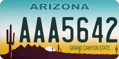 AZ license plate AAA5642