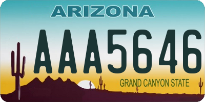 AZ license plate AAA5646