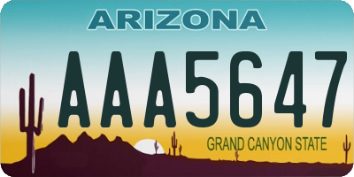 AZ license plate AAA5647