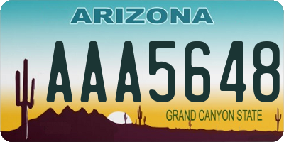 AZ license plate AAA5648