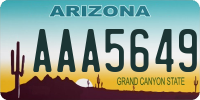 AZ license plate AAA5649