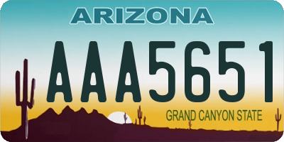 AZ license plate AAA5651