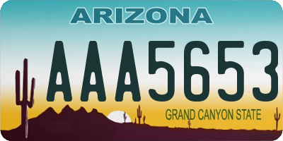 AZ license plate AAA5653