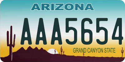 AZ license plate AAA5654