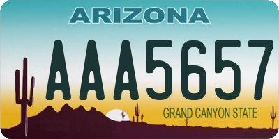 AZ license plate AAA5657