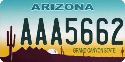 AZ license plate AAA5662