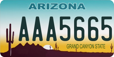 AZ license plate AAA5665