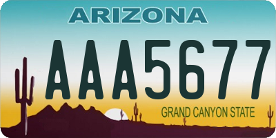 AZ license plate AAA5677