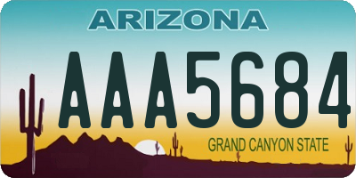 AZ license plate AAA5684